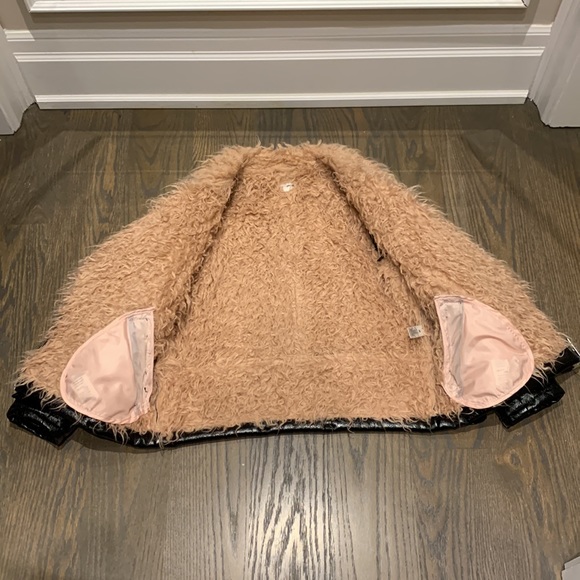 Black & Pink Faux Fur Black Moto Jacket - Picture 7 of 13